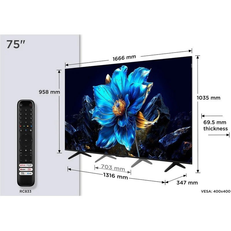 TELEVISOR TCL 75 QLED 4K...